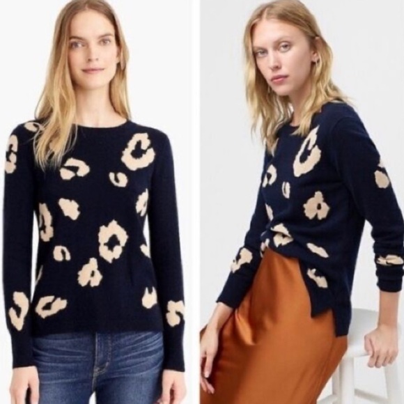J. Crew Sweaters - J Crew cashmere leaped print sweater